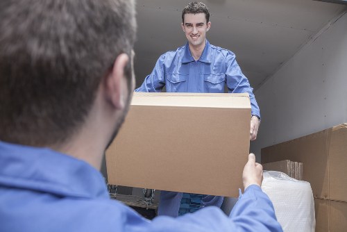 Organised packing materials for a home move in Wapping