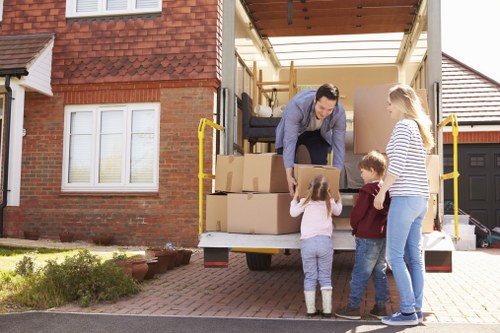 Man and van service preparing items for transport