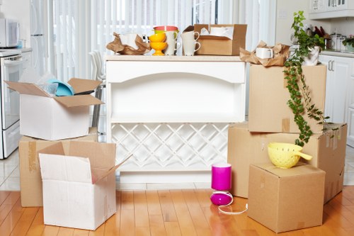 Packing boxes for a home move in Wapping