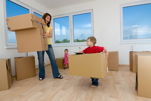 Professional movers coordinating a business relocation in Wapping
