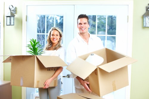 Professional team handling a student move in Wapping