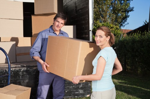 Office relocation equipment ready for removals in Wapping