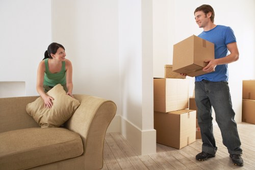Careful packing and transport of office equipment in East London